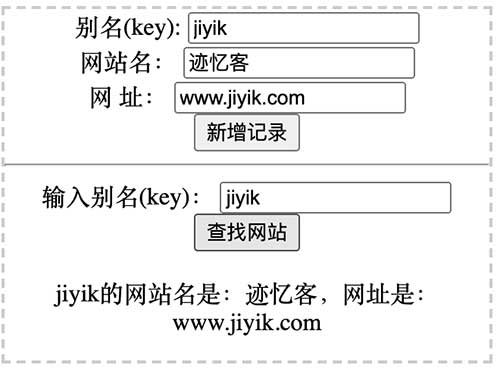 html5web存储网站别名界面