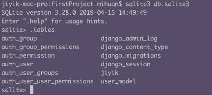 Django SQLite 查看创建的表
