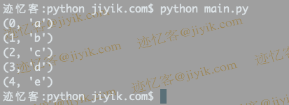 python enumerate 函数