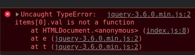 jquery val is not a function