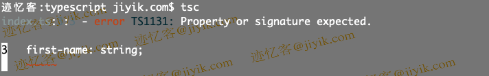 typescript Property or signature expected 错误