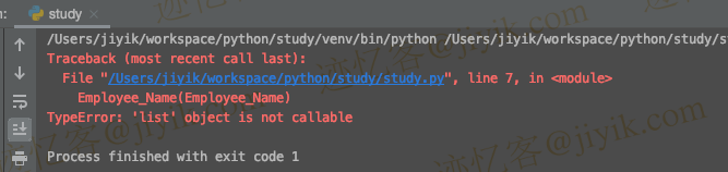 Python TypeError- 'list' object is not callable 错误