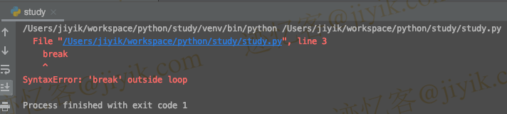 SyntaxError: 'break' outside loop