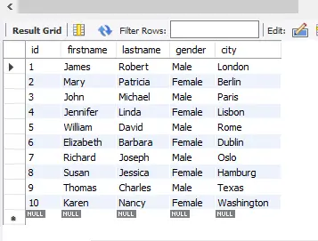 将 excel 文件导入 mysql 数据库的 3 种最简单方法 - mysql 中的表数据