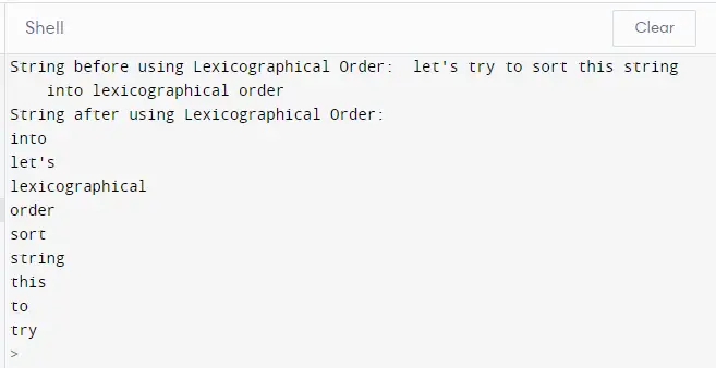 python 中的字典顺序使用带有 sort() 和 split() 的字符串