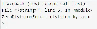 zero division error in python