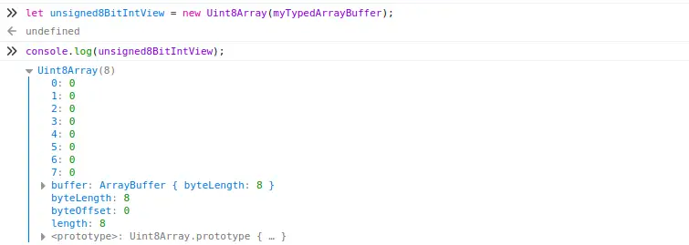 创建新的 Uint8Array 来操作 ArrayBuffer